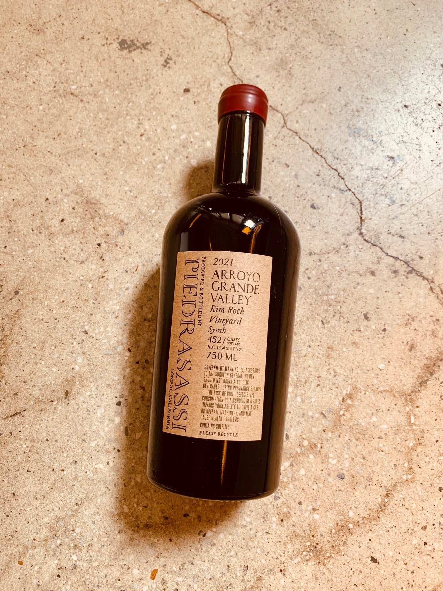 Piedrasassi - Syrah Rim Rock Vineyard Arroyo Grande Valley 2021 750ml (12.4% abv)